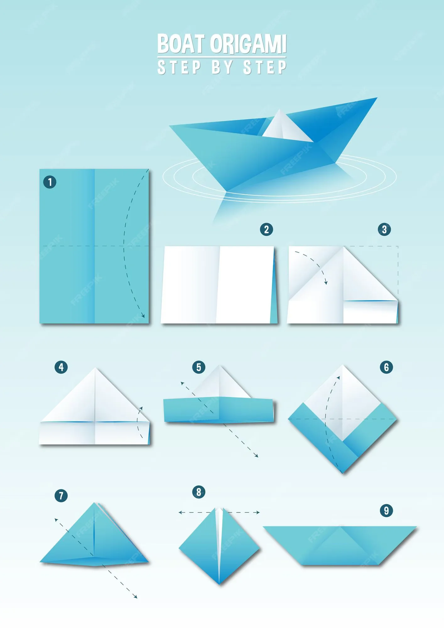 how make boat origami instruction step by step